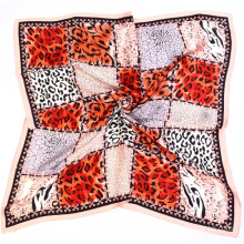 Fashion Leopard Print Silk Square Scarf